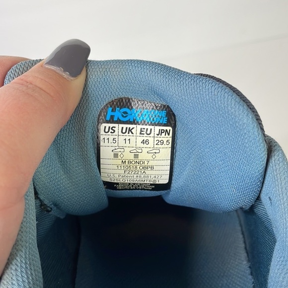 Hoka one one M Bondi 7 ombré blue provincial Mens size 11.5 - Picture 11 of 13
